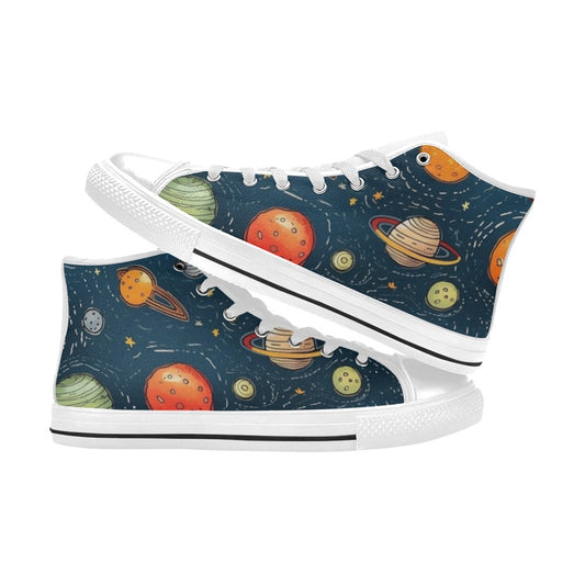 Galaxy - Kids High Top Canvas Shoes