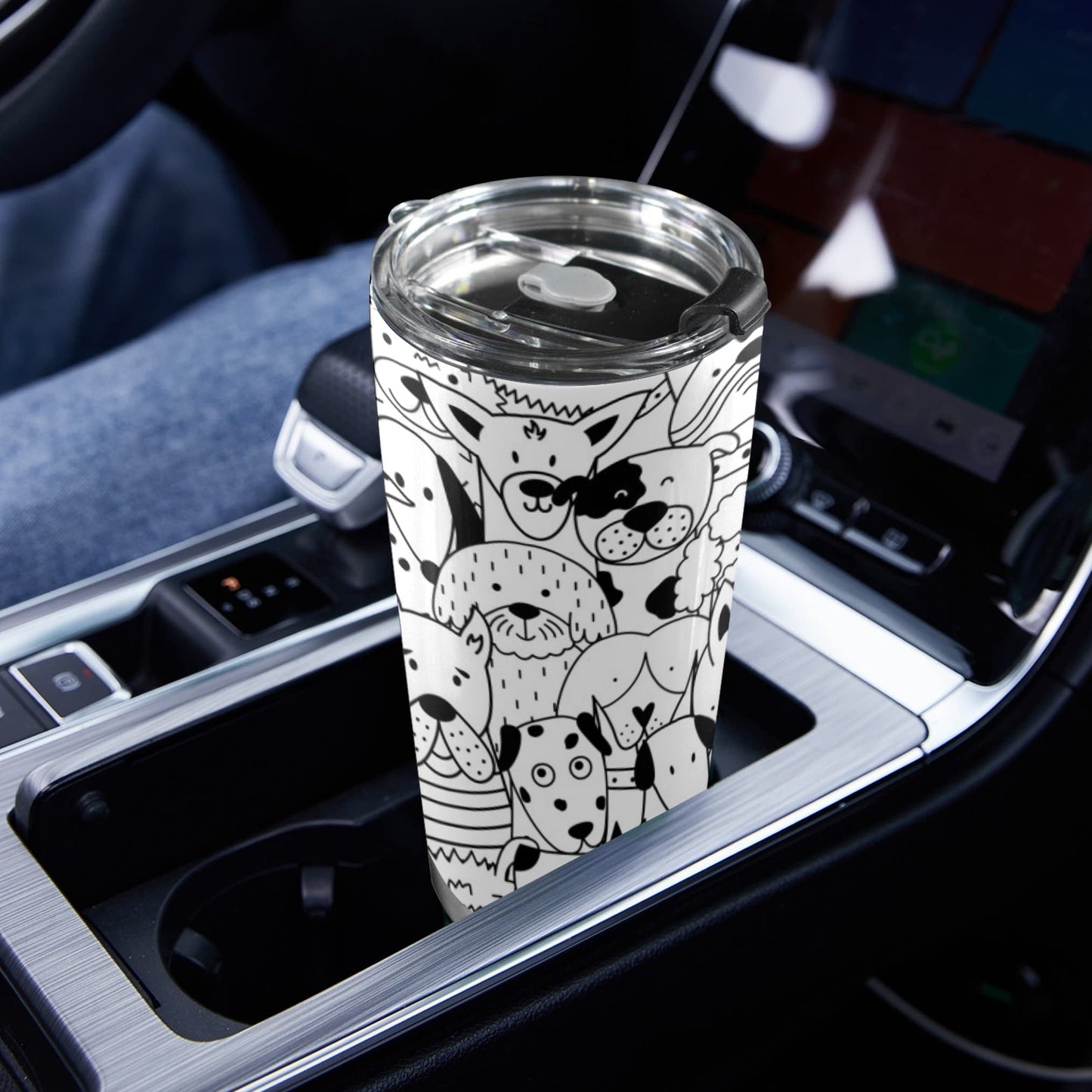 Black And White Dogs - 20oz Travel Mug / Tumbler