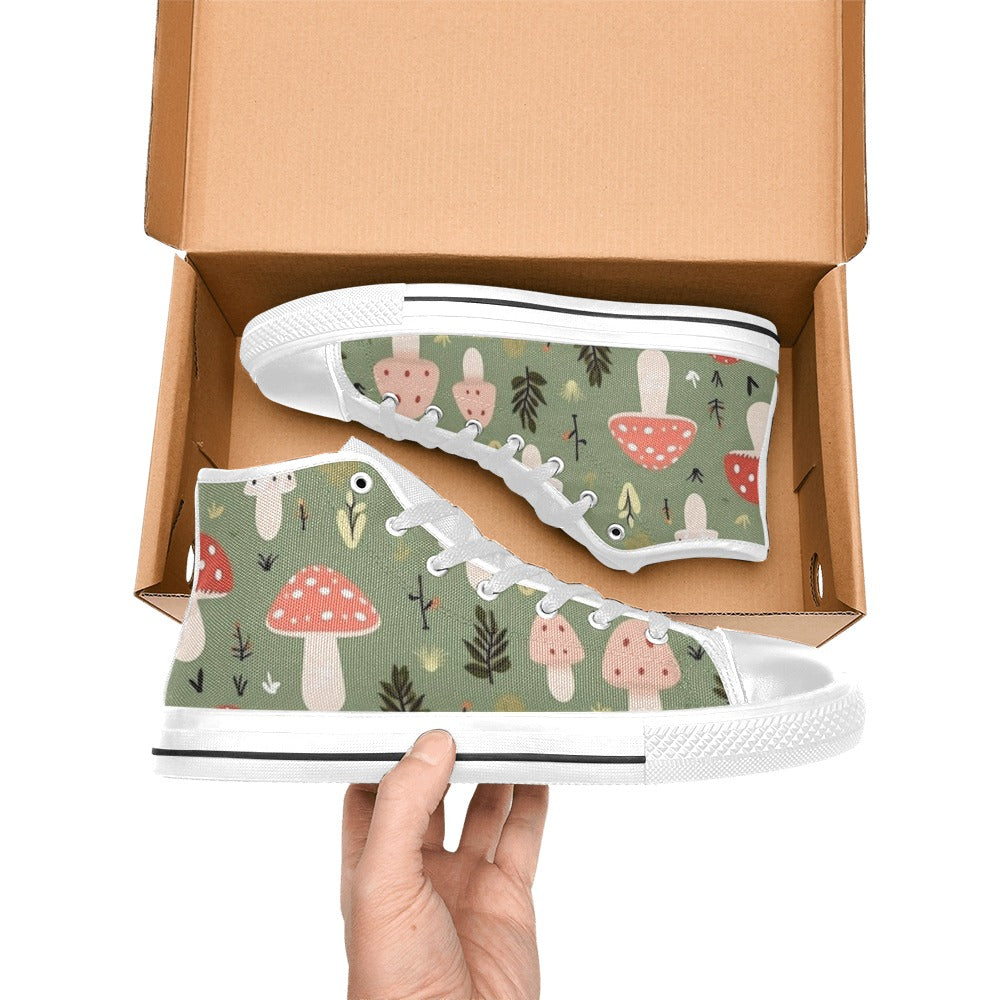 Toadstools - Kids High Top Canvas Shoes