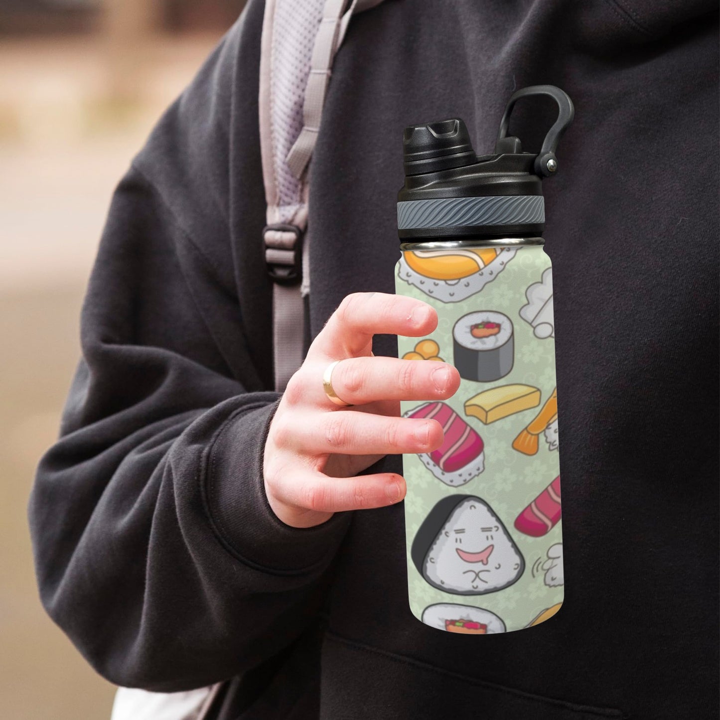 Sushi - Insulated Water Bottle with Dual-Use Lid (18oz) Insulated Water Bottle with Dual-Use Lid (18oz) Printed Offshore