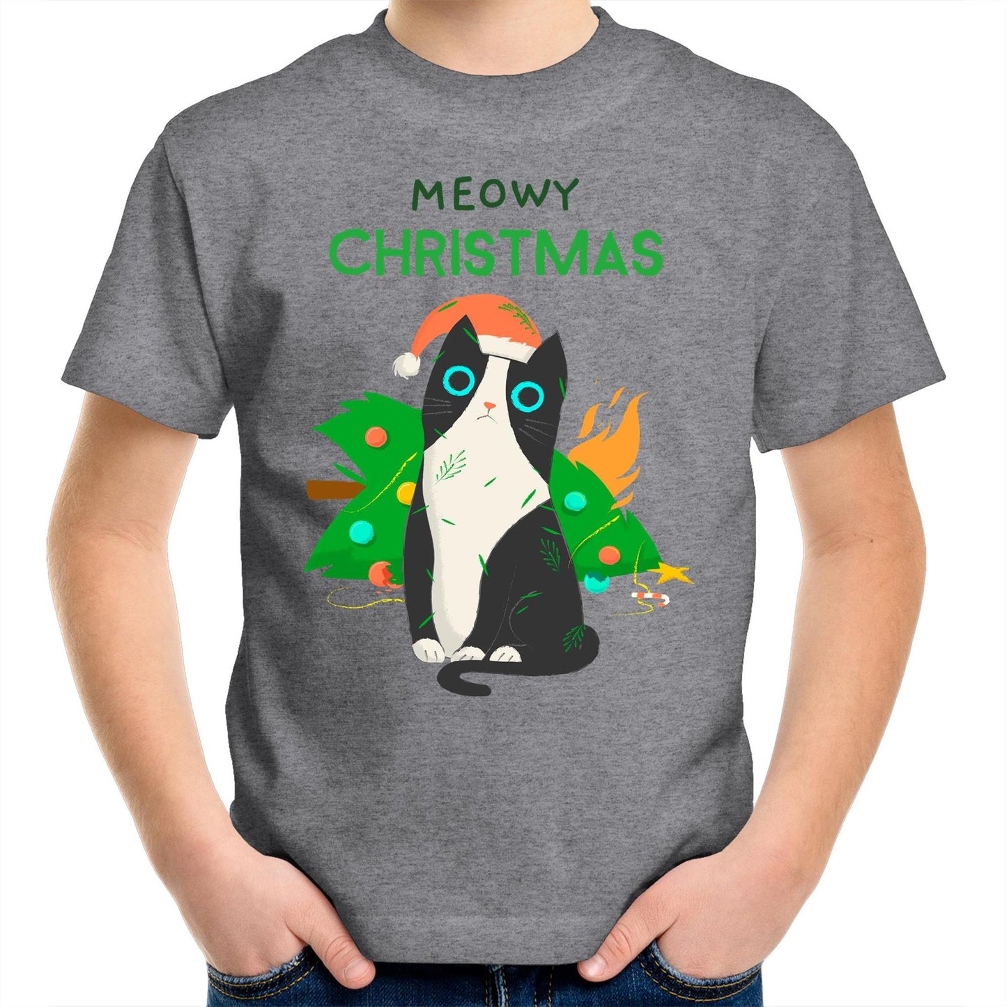 Meowy Christmas - Kids Youth T-Shirt