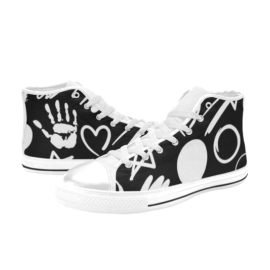 Bold Graffiti - Kids High Top Canvas Shoes