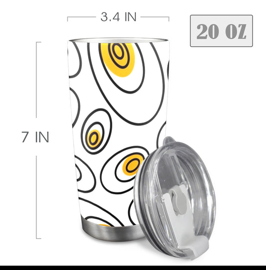 Abstract Eggs - 20oz Travel Mug with Clear Lid Clear Lid Travel Mug Food Printed Offshore