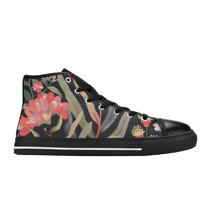 Australian Waratah Flower - Women's High Top Canvas Shoes