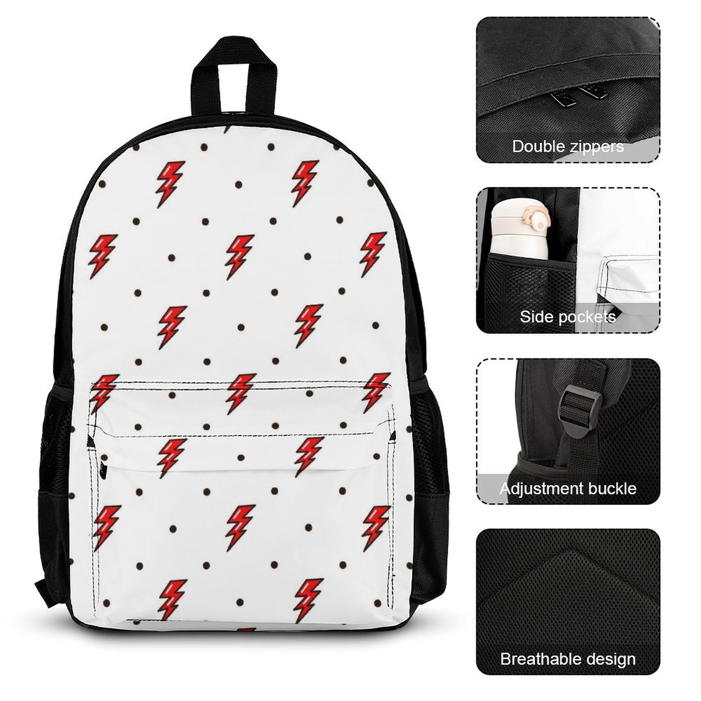 Red Lightning - School Backpack Three Piece Set