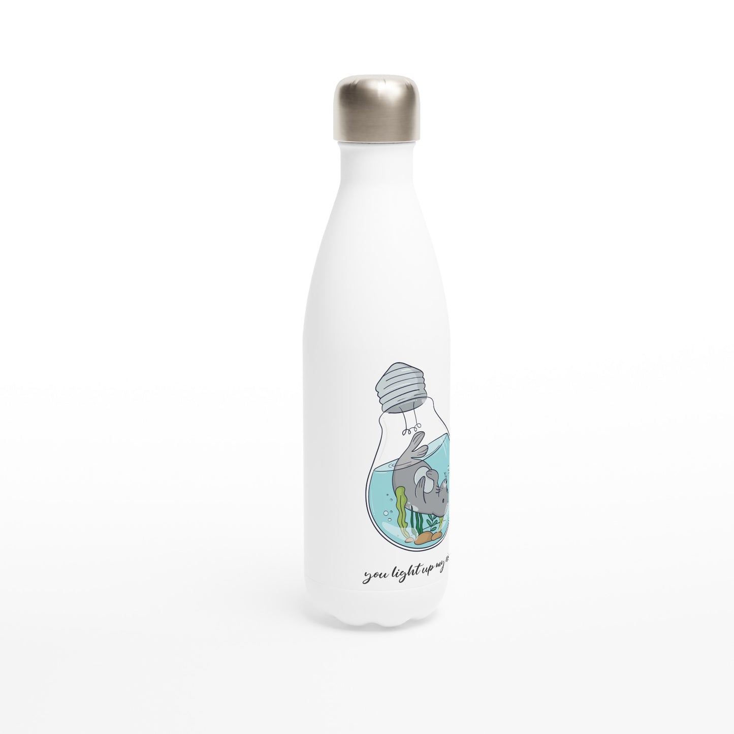 You Light Up My World - White 17oz Stainless Steel Water Bottle Default Title White Water Bottle animal Globally Fulfilled kids