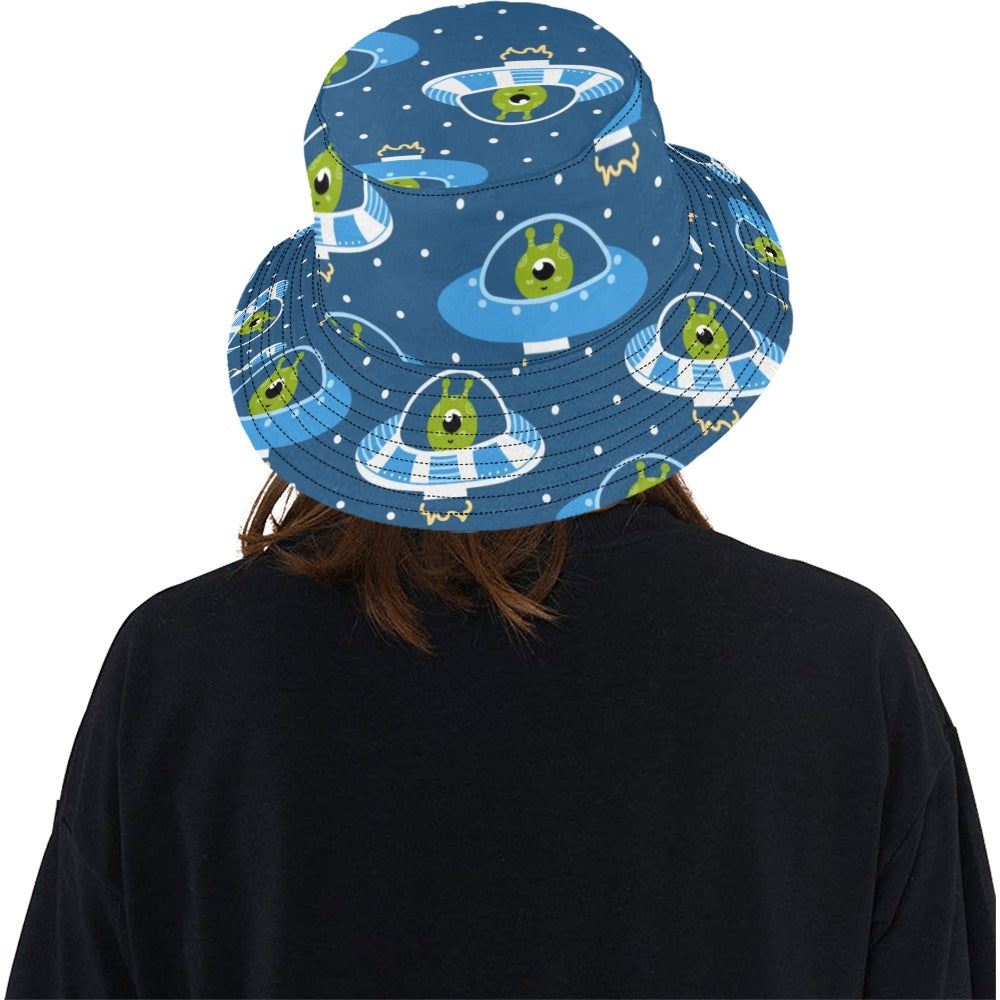 Cute Aliens in UFOs - Womens Bucket Hat