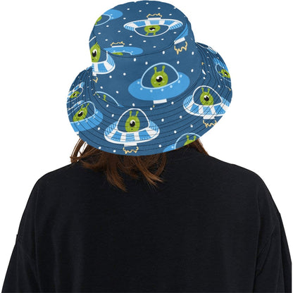 Cute Aliens in UFOs - Womens Bucket Hat