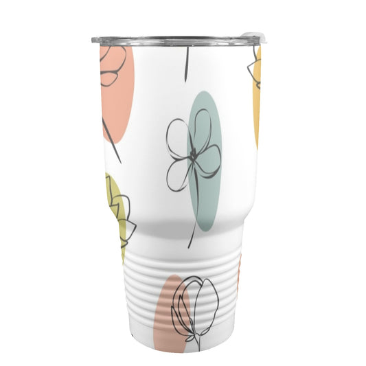 Flower Lines - 30oz Insulated Stainless Steel Mobile Tumbler