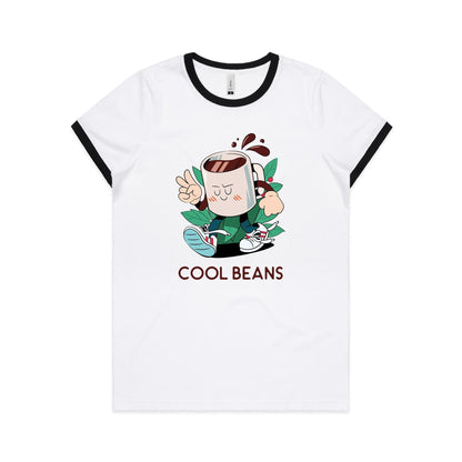 Cool Beans, Coffee - Women's Ringer Tee