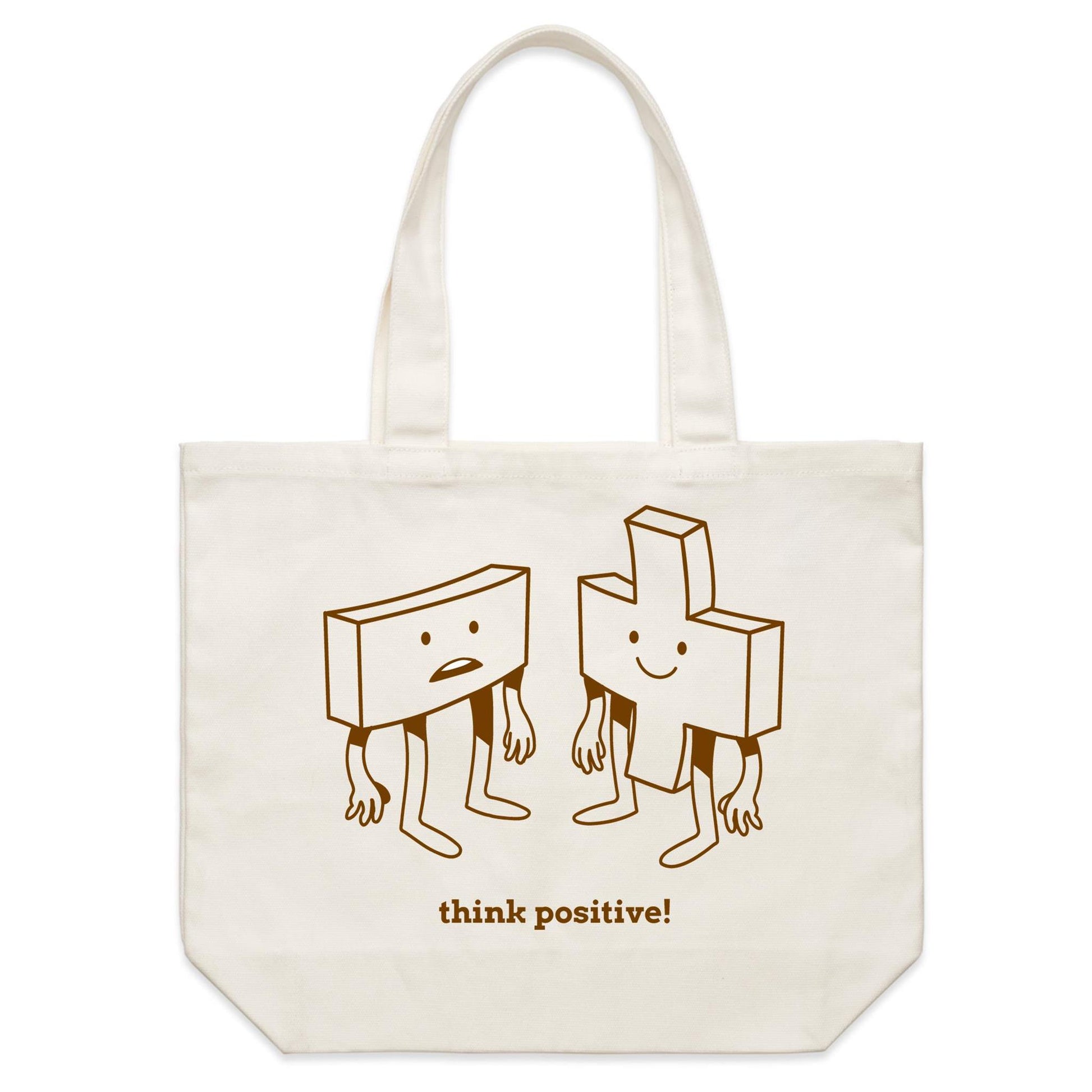 Think Positive, Plus And Minus - Shoulder Canvas Tote Bag Default Title Shoulder Tote Bag Maths Motivation