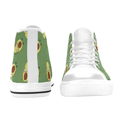 Avocado Characters - Women's High Top Canvas Shoes