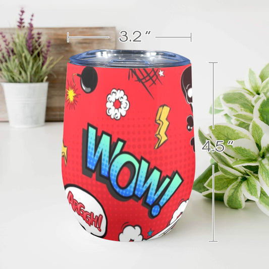 Comic Book Red - 12oz Wine Tumbler