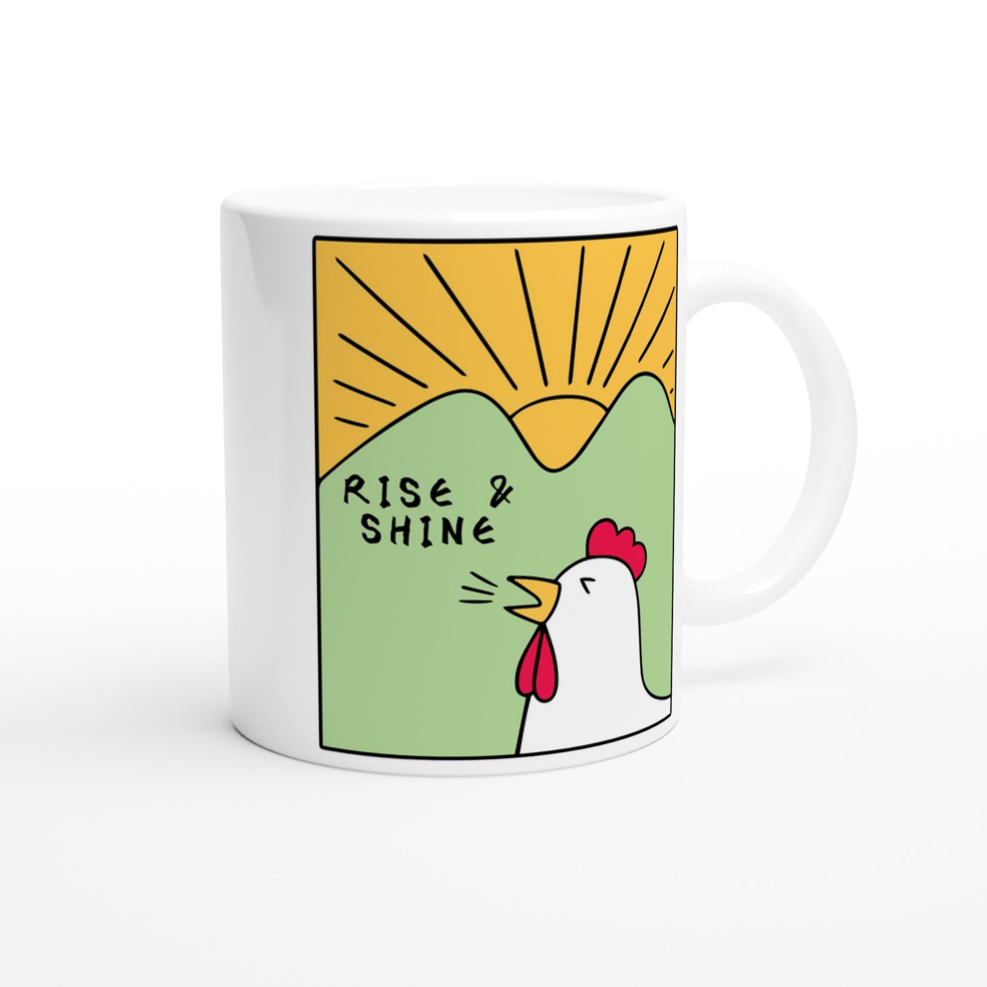 Rise And Shine - White 11oz Ceramic Mug White 11oz Mug animal Globally Fulfilled