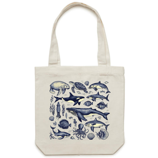 Sea Creatures - Canvas Tote Bag