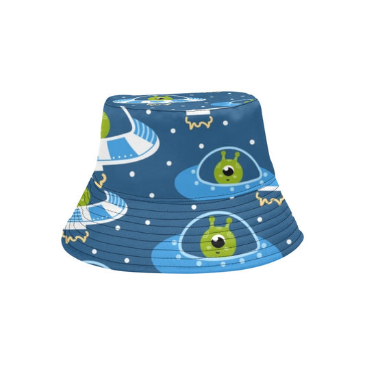 Cute Aliens in UFOs - Mens Bucket Hat