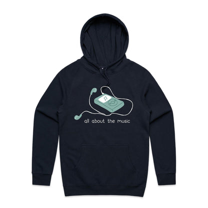 All About The Music, Music Player - Supply Hood Navy Mens Supply Hoodie music retro tech