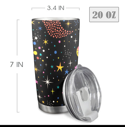 Colourful Space - 20oz Travel Mug with Clear Lid