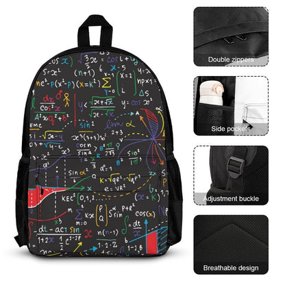 Colourful Maths Equations - School Backpack Three Piece Set