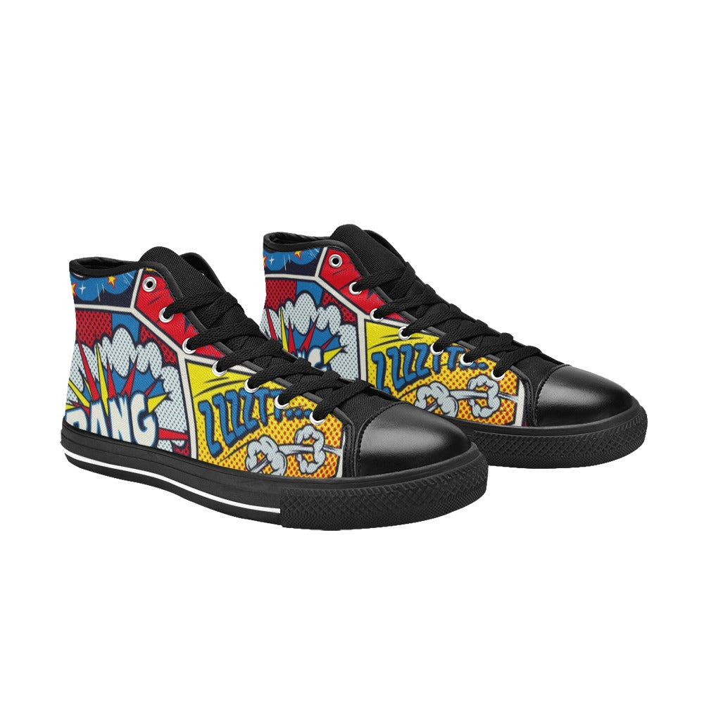 Comic Book - Women's High Top Canvas Shoes