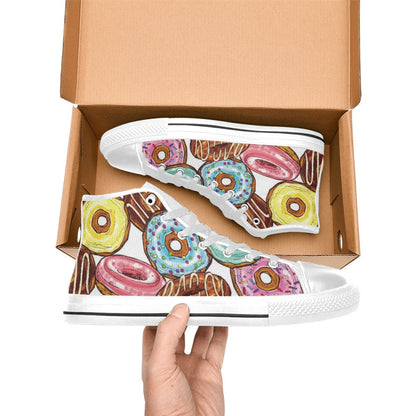 Doughnuts - Women's High Top Canvas Shoes