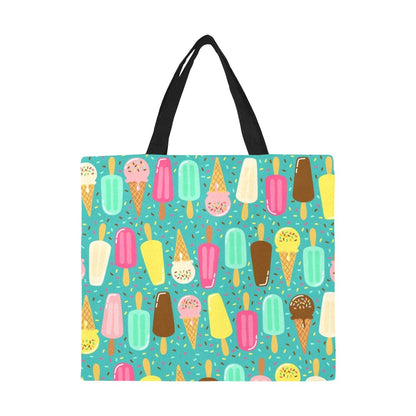 Ice Cream - Full Print Canvas Tote Bag Full Print Canvas Tote Bag Printed Offshore