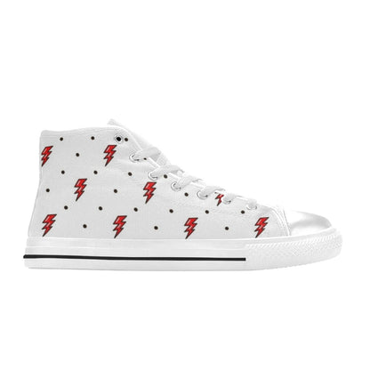 Red Lightning - Kids High Top Canvas Shoes Kids High Top Canvas Shoes comic Printed Offshore