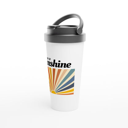 Cup Of Sunshine - White 15oz Stainless Steel Travel Mug Travel Mug Globally Fulfilled Positivity