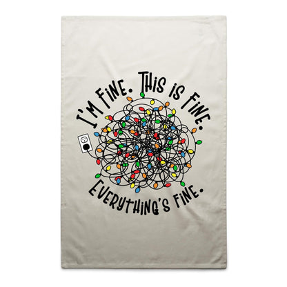 Tangled Christmas Lights, I'm Fine, This Is Fine, Everything's Fine - AS Colour Tea Towel