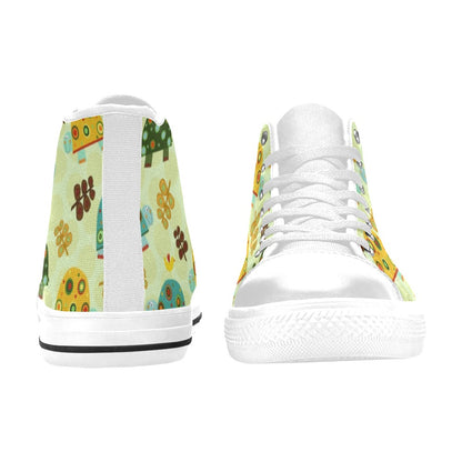 Retro Turtles - Women's High Top Canvas Shoes