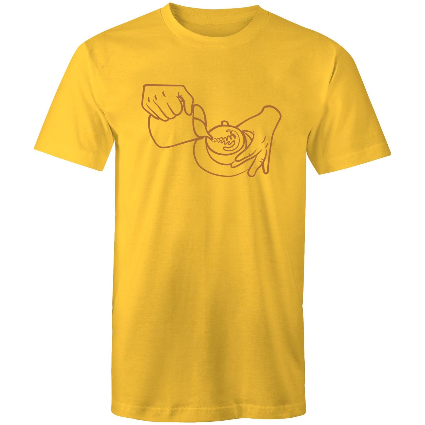 Barista - Mens T-Shirt Yellow Mens T-shirt coffee