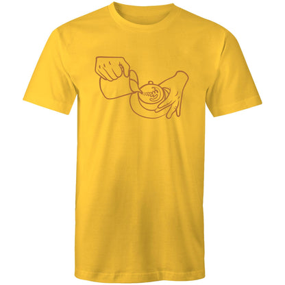 Barista - Mens T-Shirt Yellow Mens T-shirt coffee