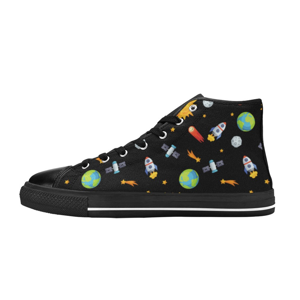 Busy Space - Men's High Top Canvas Shoes