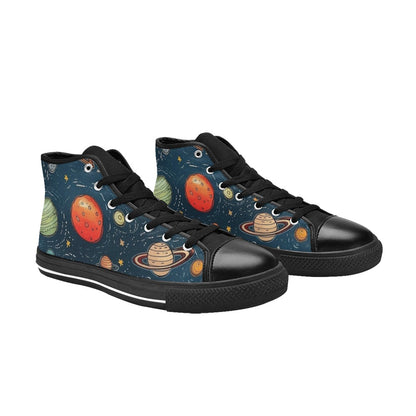 Galaxy - Men's High Top Canvas Shoes