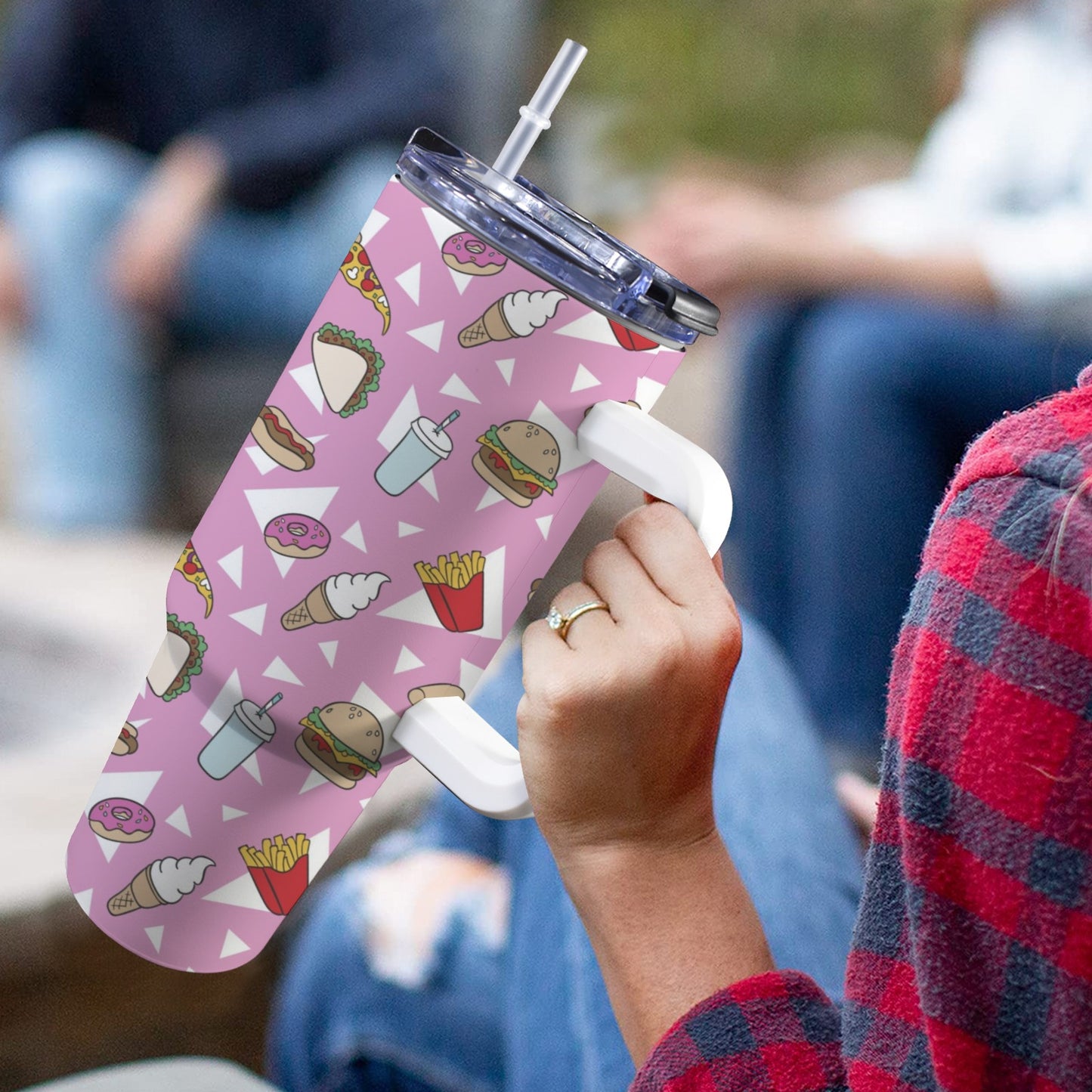 Fast Food - 40oz Tumbler with White Handle