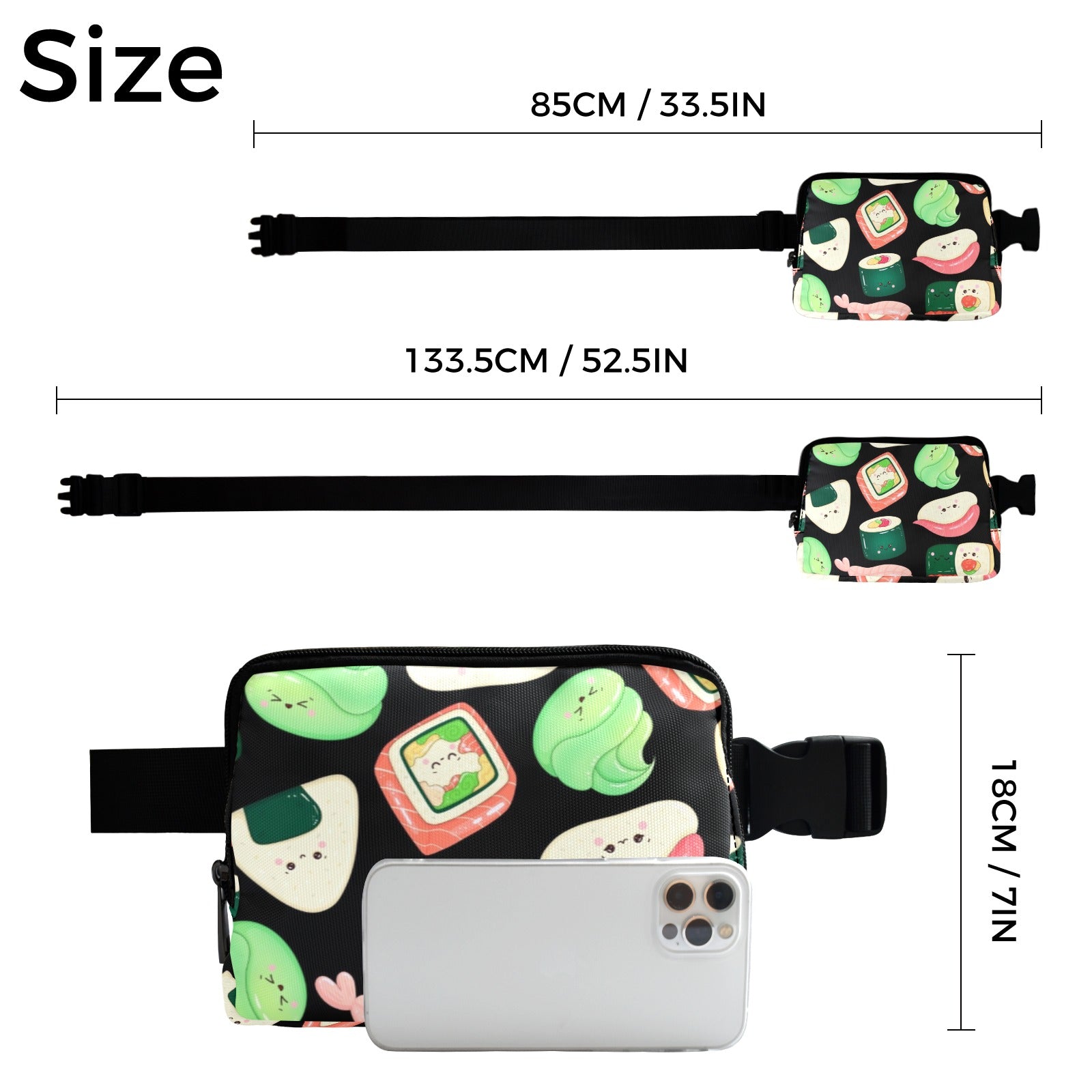 Happy Sushi - Belt Bag Belt Bag Food Printed Offshore