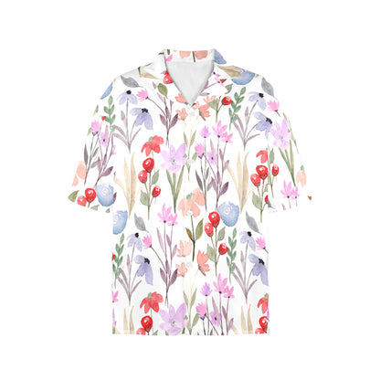 Floral Watercolour - Womens Hawaiian Shirt