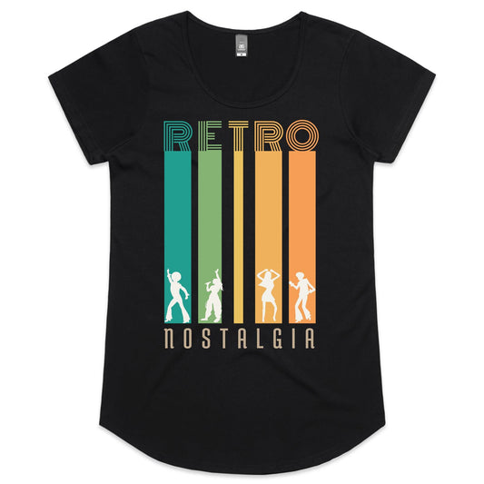 Retro Nostalgia - Womens Scoop Neck T-Shirt Black Womens Scoop Neck T-shirt Retro