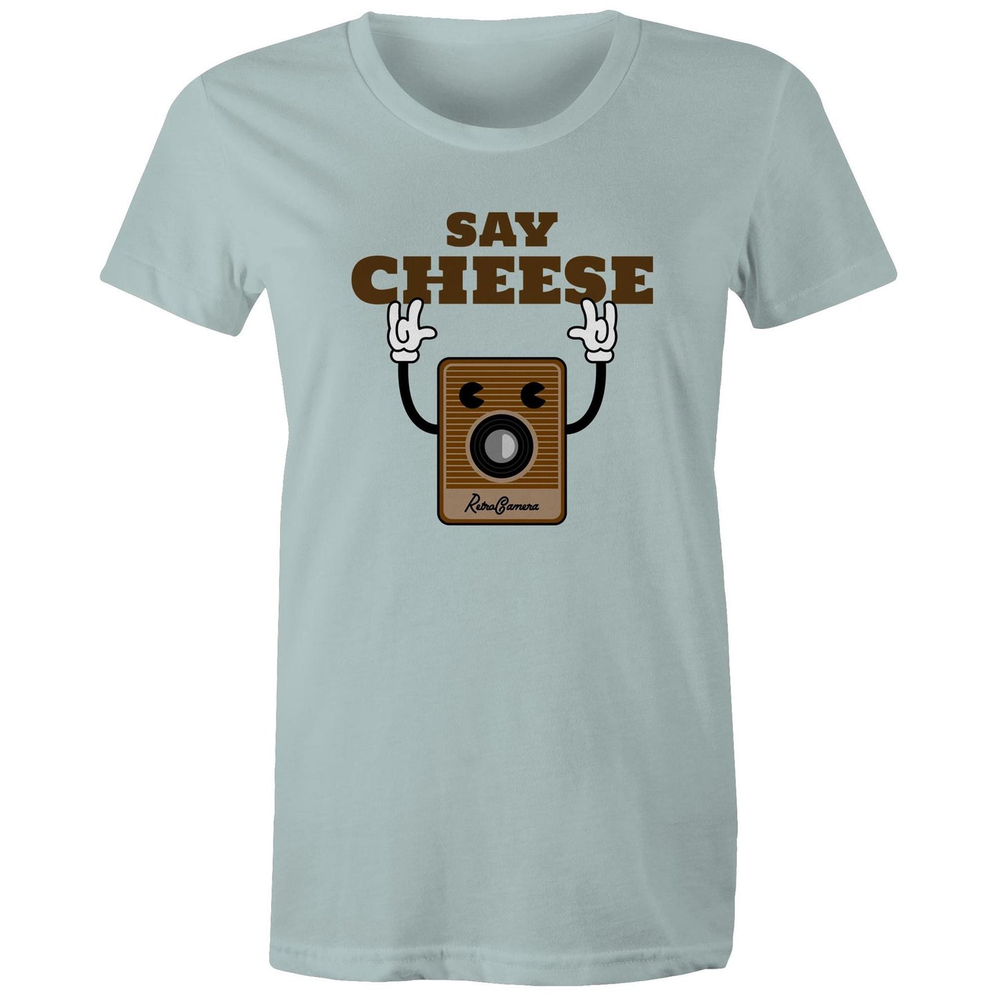 Say Cheese, Vintage Camera - Womens T-shirt