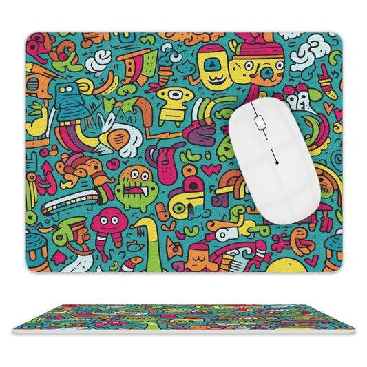 Crazy Creatures - Leather Mouse Pad