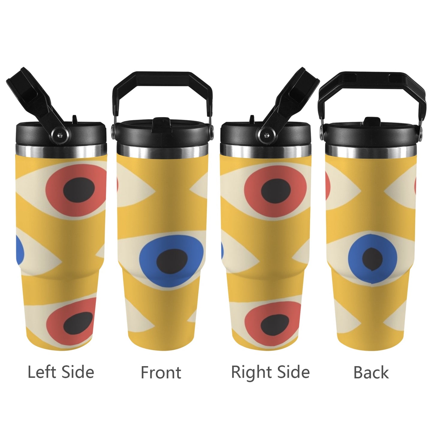 Eyes on Yellow - 30oz Tumbler with Top Handle