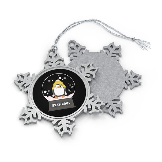 Stay Cool, Snow Globe - Pewter Snowflake Ornament Snowflake One Size Christmas Ornament