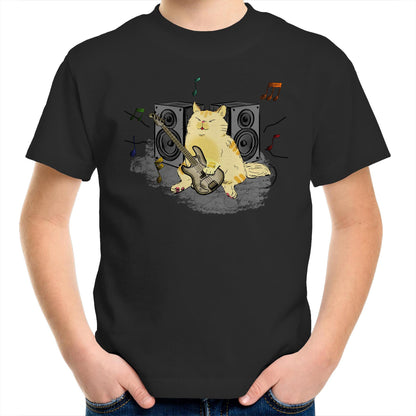 Cat Bass Player - Kids Youth T-Shirt