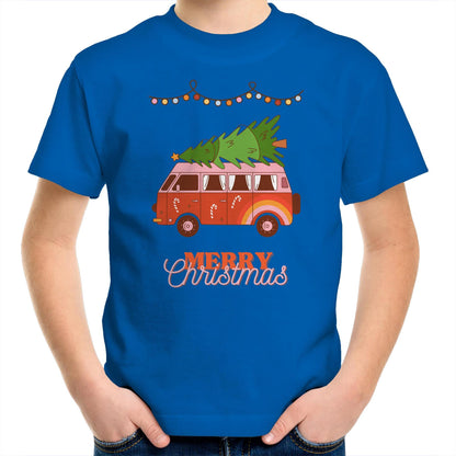 Merry Christmas Hippy Van - Kids Youth T-Shirt