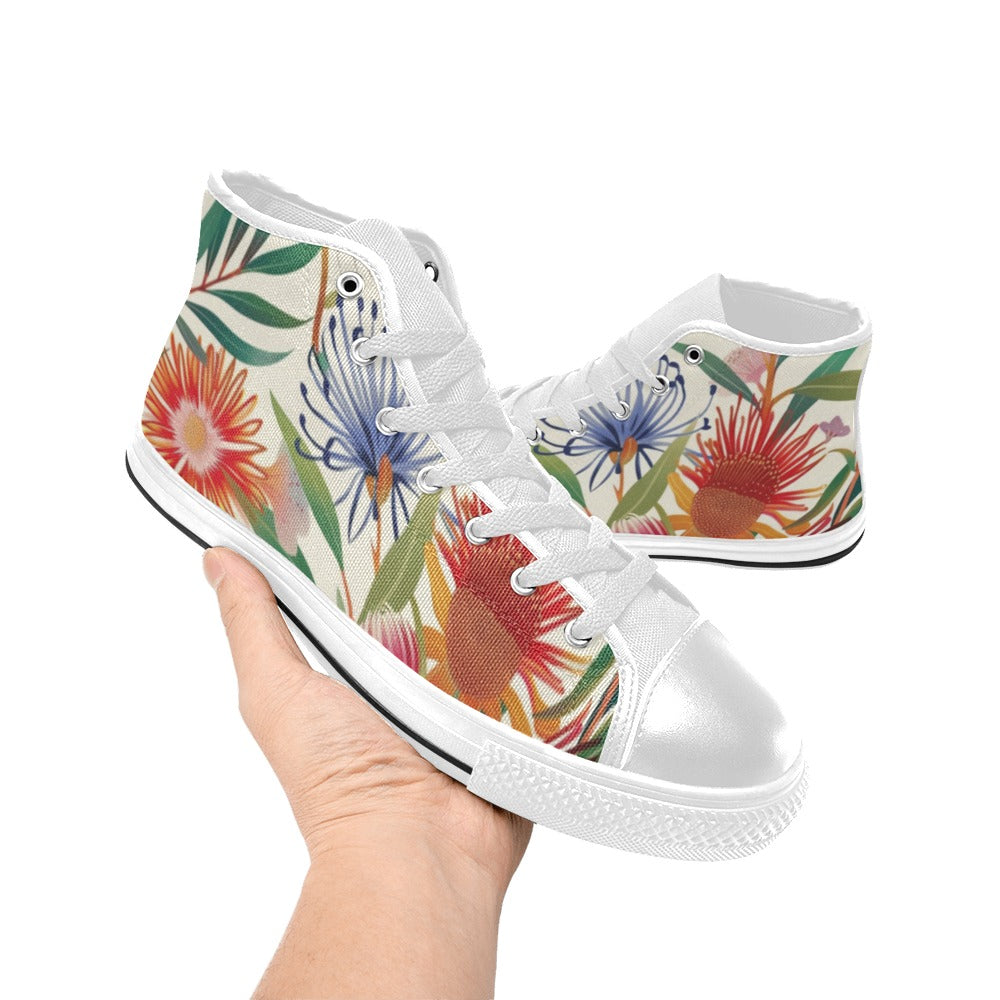 Australian Native Flora - Women's High Top Canvas Shoes