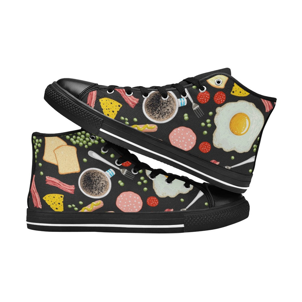 Breakfast Food - Men's High Top Canvas Shoes