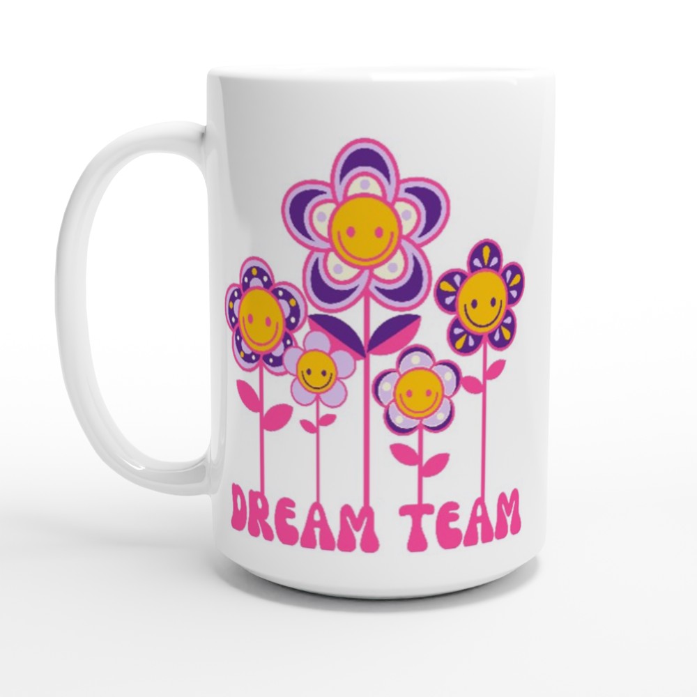 Dream Team - White 15oz Ceramic Mug Default Title 15 oz Mug Globally Fulfilled retro