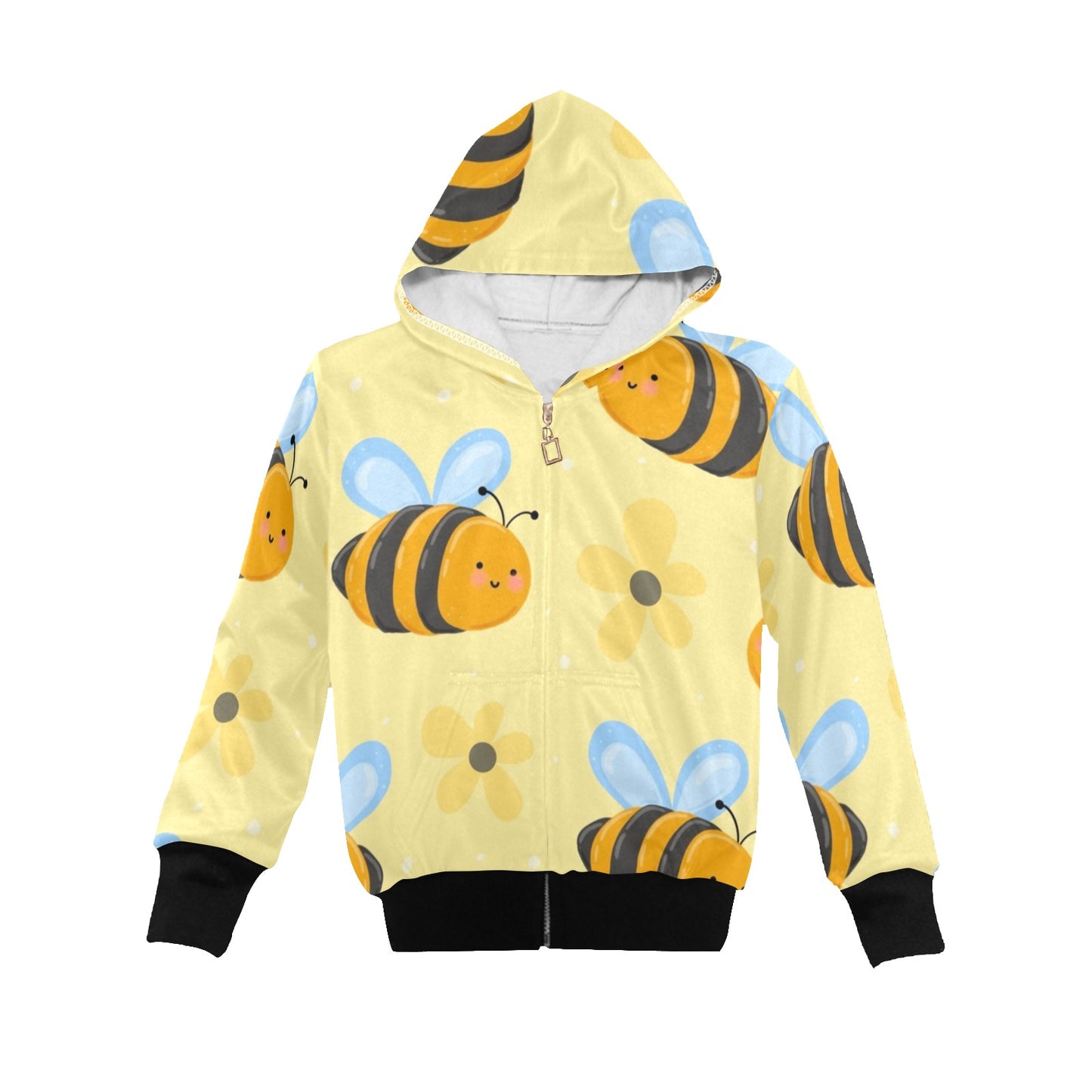 Bright Bees - Junior Boys Zip Up Hoodie