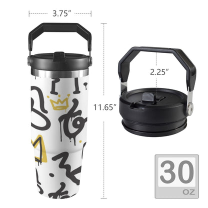 Graffiti Crown - 30oz Tumbler with Top Handle