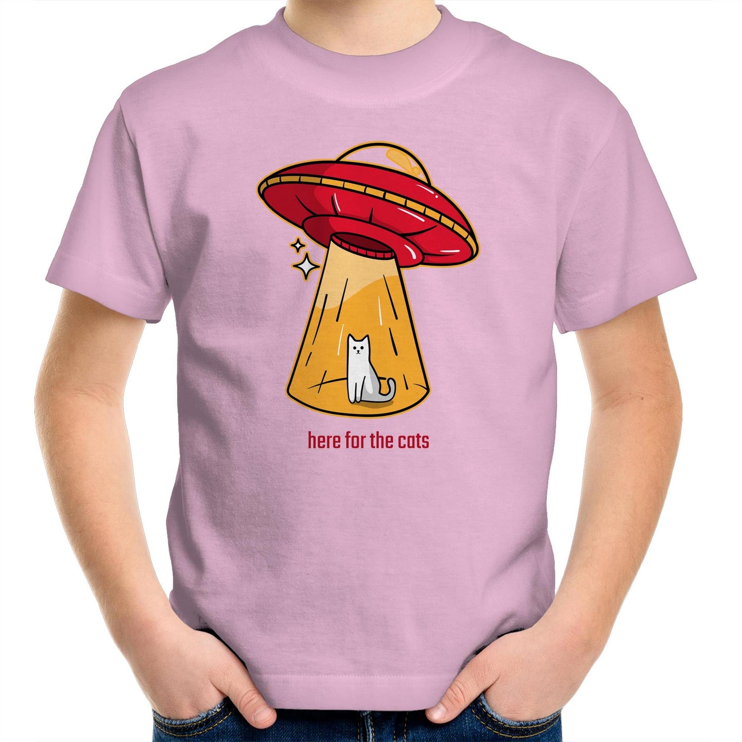 UFO, Here For The Cats - Kids Youth T-Shirt